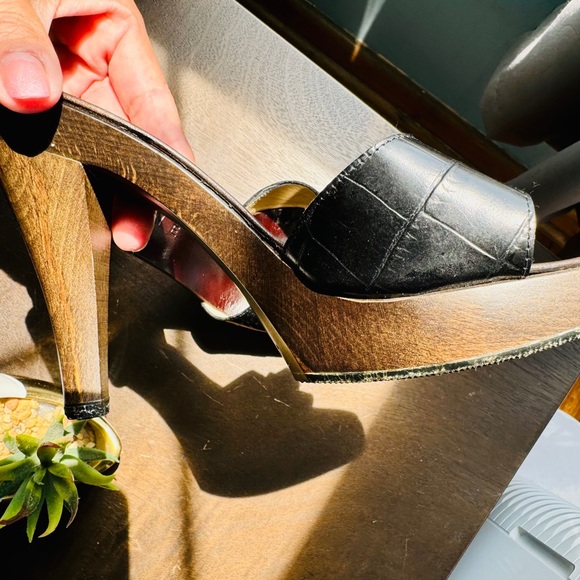 Vintage Celine black and brown heeled leather Mules - Picture 7 of 14